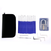 Cadeado de Prática Transparente com Alça ABS Azul 12PCS Lockpicking Tools (Combo 7)